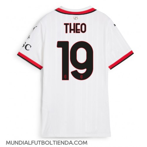 Camiseta AC Milan Theo Hernandez #19 Segunda Equipación Replica 2024-25 para mujer mangas cortas